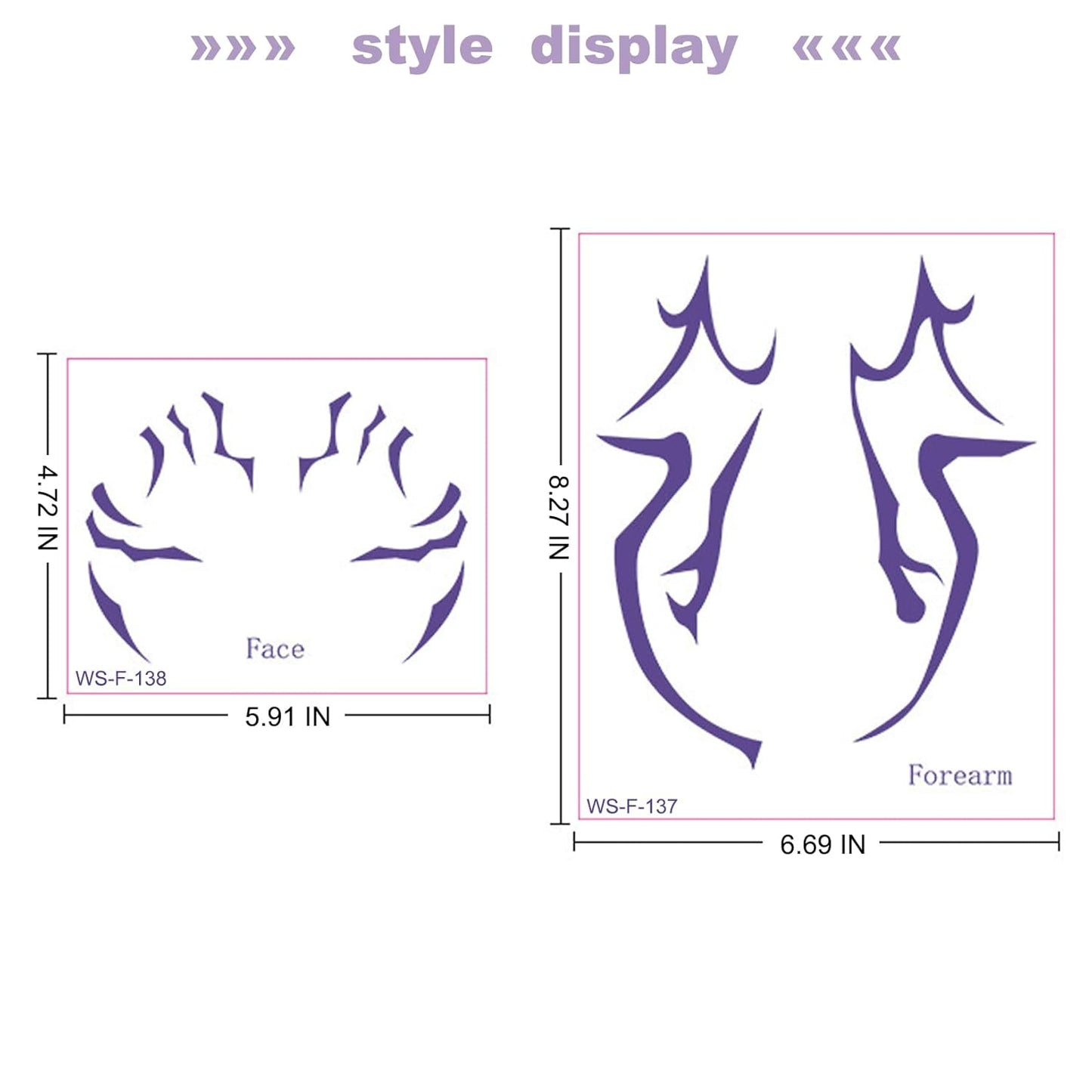 Temporary Tattoos,Cosplay Tattoos Stickers,Cosplay Accessories for Cosplay, Halloween and Party Makeup