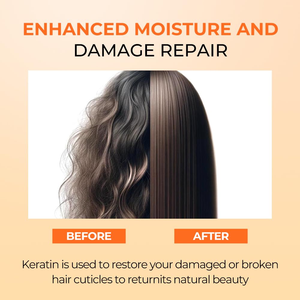 Karseell Maca essence repair Straightening Kit, 12 Weeks of Home Use Professional Straightening, Softer and Shinier Hair, All Hair Types