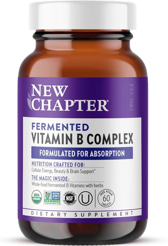 New Chapter Vitamin B Complex, Fermented 100% Vegan, 60 Count