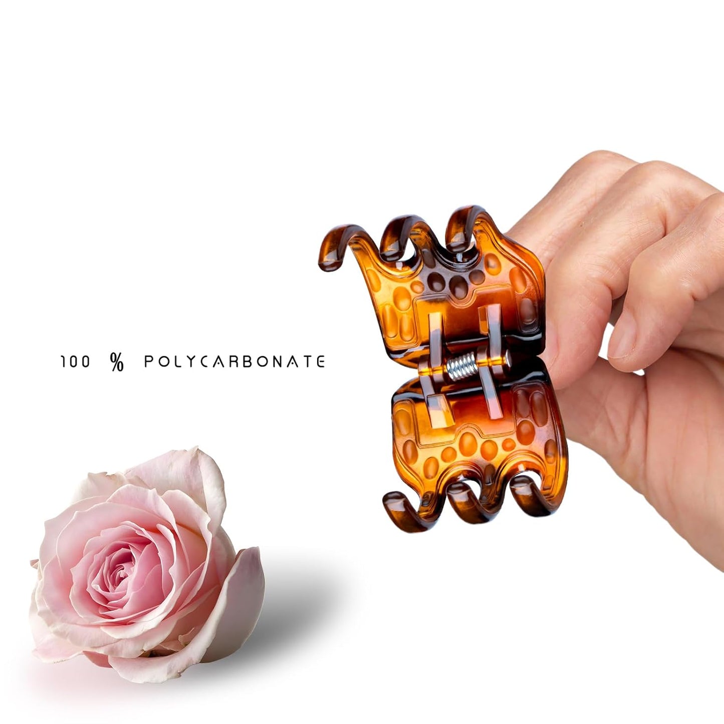 6-Piece Hair Claw Clips-1.3 Inch Jaw Clips That Won't Let YourThick or Medium Hair Escape, Nonslip Wonders for Women and Girls' Hair Accessories Black and Amber