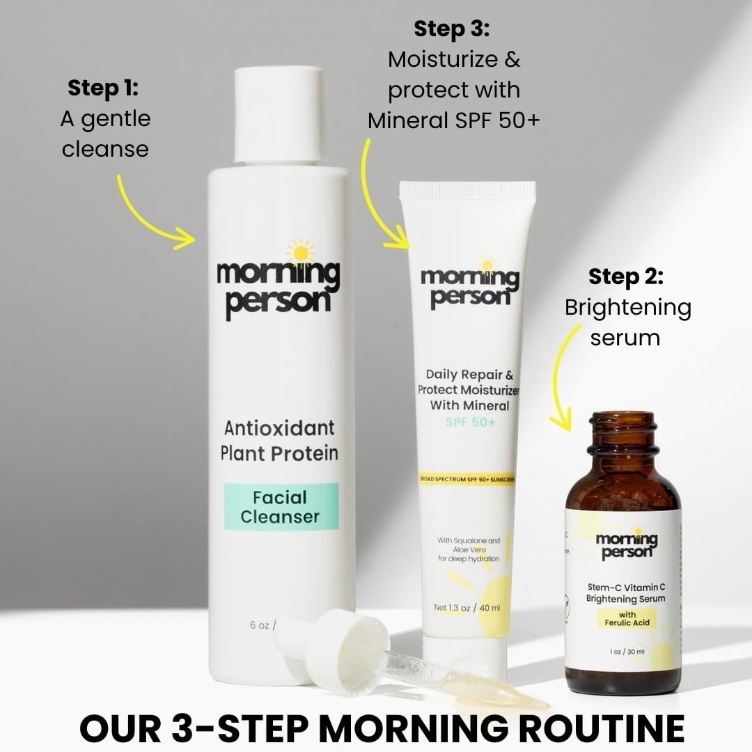 The Morning Routine: 3 Step Skincare Routine for Brightening, Hydrating, Repairing and Protecting Skin