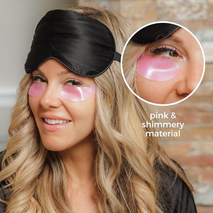 Pink Reusable Under Eye Patches Eco-Friendly Wrinkle Patches with Tin Case | 100% Silicone Reusable Facial Patches | For Puffy Eyes, Dark Circles, Reducing Wrinkles (Pink)
