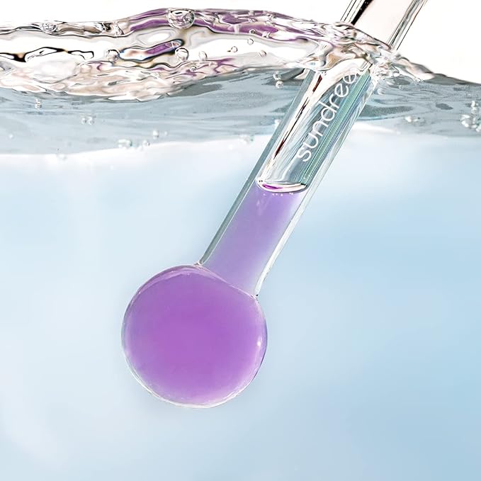 sundree Cooling Facial Globe | Freezer Safe Facial Massaging Ice Globe, Hand-Blown Glass