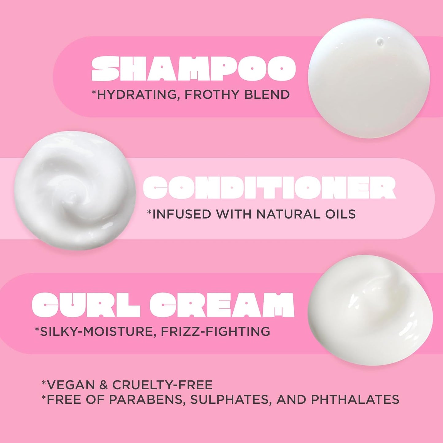 Cake Beauty Curl Friend Curl Defining Shampoo, Conditioner & Cream Set - Avocado & Argan Oil Curly Hair Products - Anti-Frizz, Cruelty Free & Vegan Gift Set