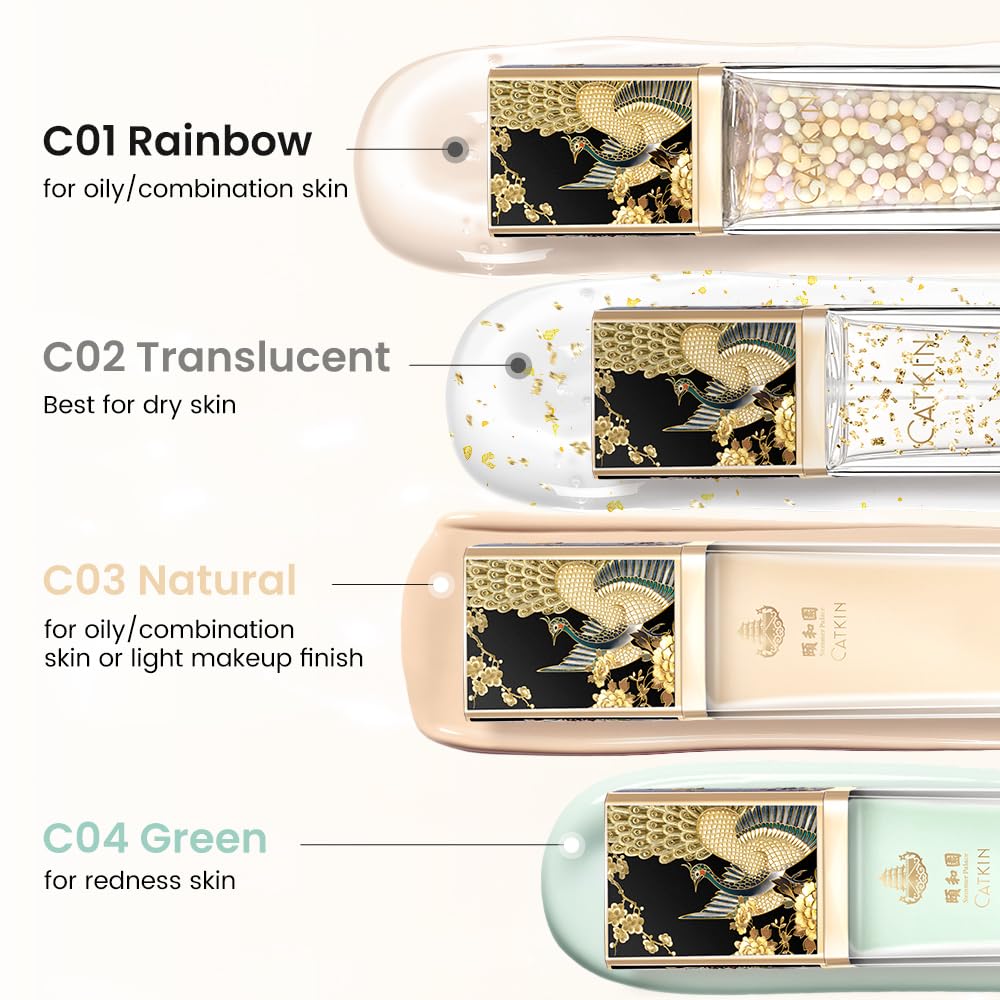 CATKIN Tinted Face Makeup Primer Base for Even Skin Tone, Color Neutralizing, Redness Reduction, Pore Blurring, Infused with Hyaluronic Acid, Soothing and Calming for Sensitive Skin