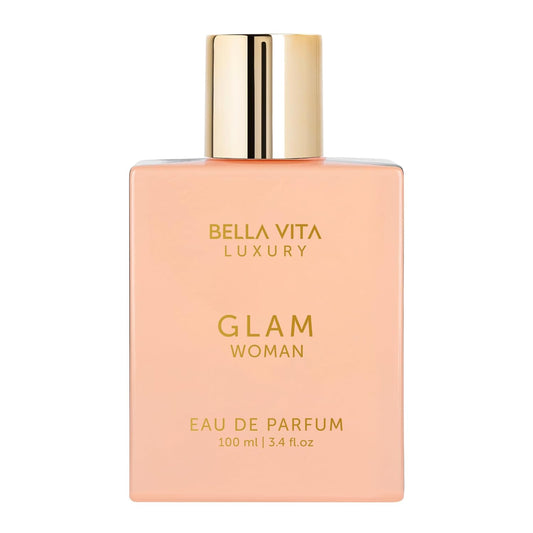BellaVita Luxury GLAM Perfume for women | Notes of African Orange, Jasmine & Patchouli | Long-Lasting Floral & Woody Fragrance | Premium Perfume Oil imported from France, 100ml