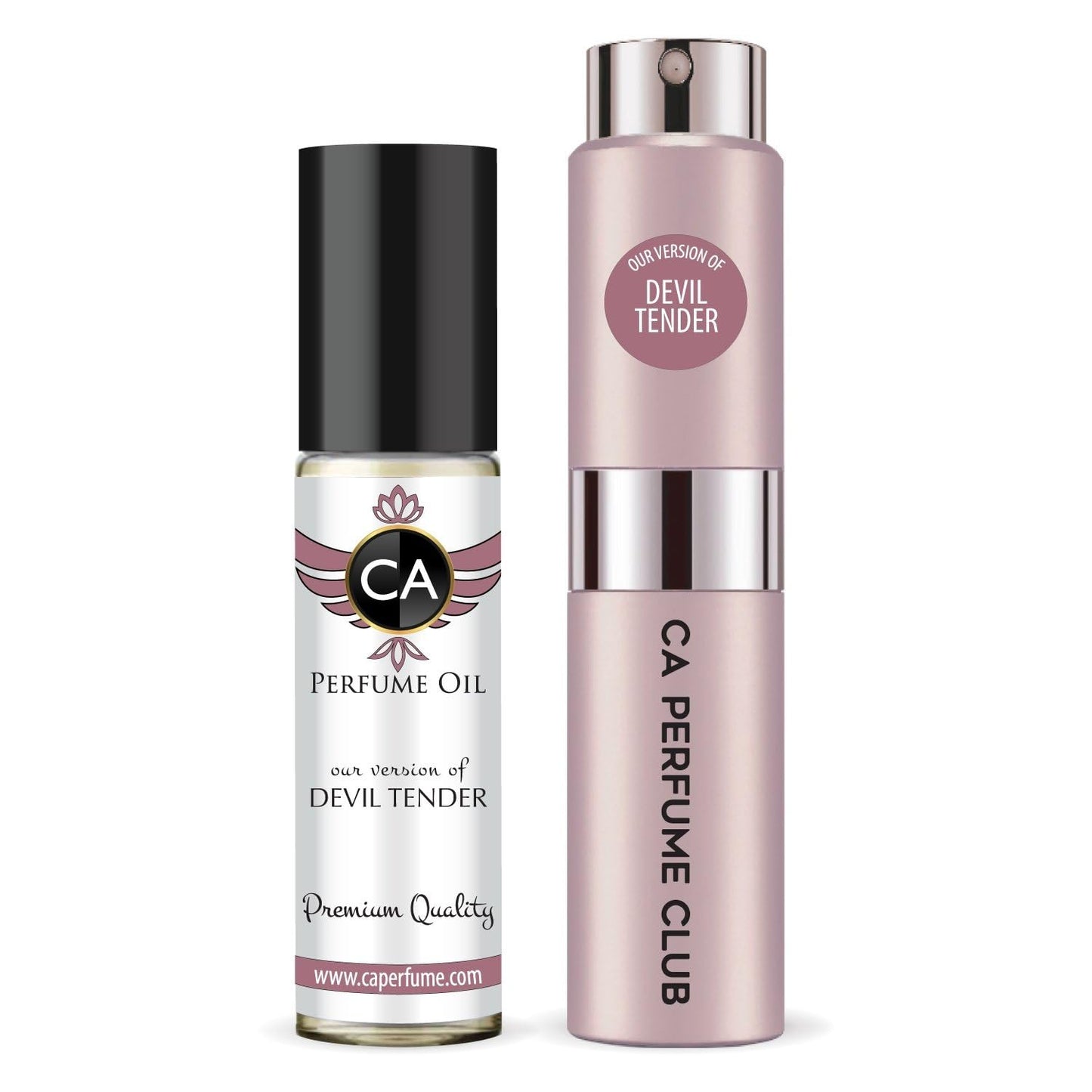 CA Perfume Duo Impression of Devil Tender For Women Perfume Layering Set Long Lasting Travel Size EDP + Body Oil Roll-On Bottle 0.27 Fl Oz+0.33 Fl Oz