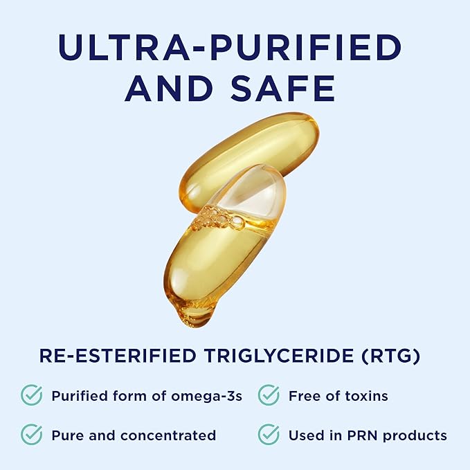 PRN De3 Omega-3 Fish Oil – 180 Softgels, 60-Day Supply – 2240mg EPA & DHA with No Fishy Burps – Fish Oil Supplements for Dry Eye Care