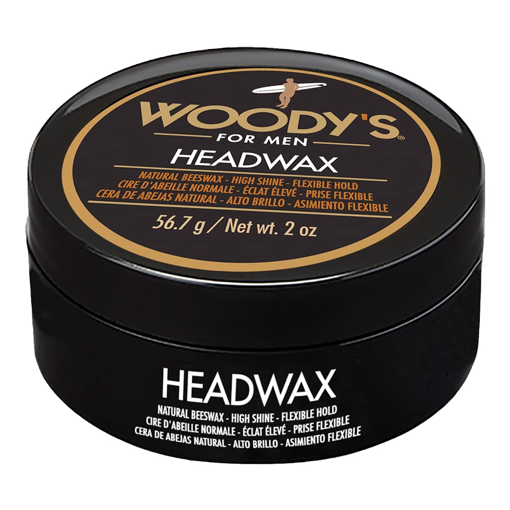 Woody's Headwax Pomade for Men - High Hold Hair Clay, Natural Beeswax Styling Wax, Matte Finish, Flexible Hold, Texturizing Pomade for All Hair Types, 2 oz