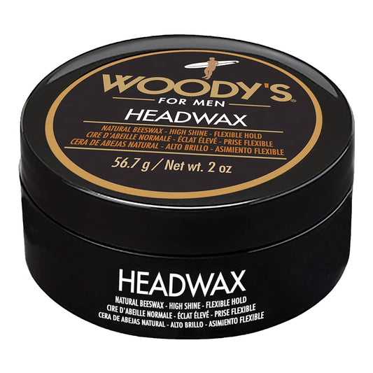 Woody's Headwax Pomade for Men - High Hold Hair Clay, Natural Beeswax Styling Wax, Matte Finish, Flexible Hold, Texturizing Pomade for All Hair Types, 2 oz
