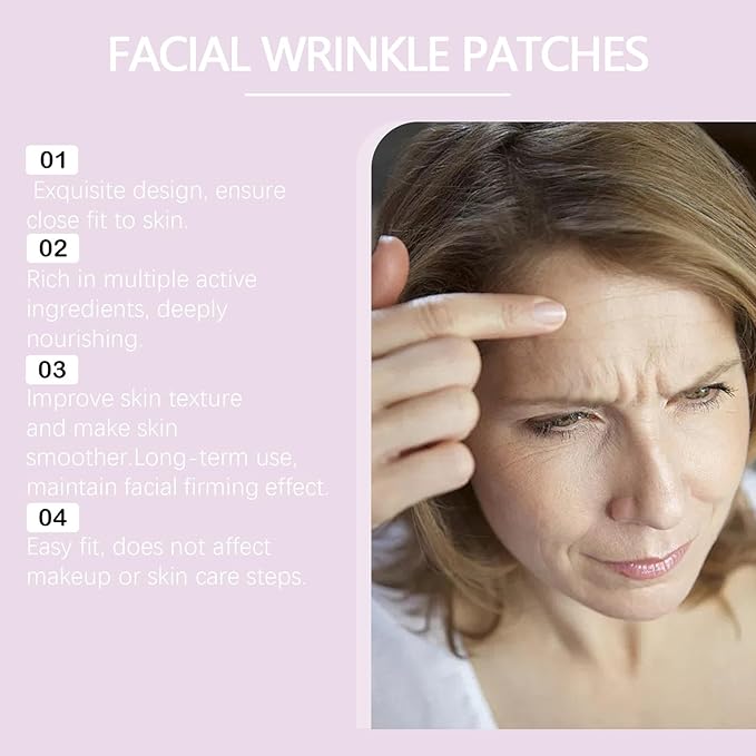 Forehead Wrinkle Patches and Smile Line Patches Set,Overnight Collagen Facial Wrinkles Patches to Lift Smile Lines for Women Anti-wrinkles Face Patches 12prs