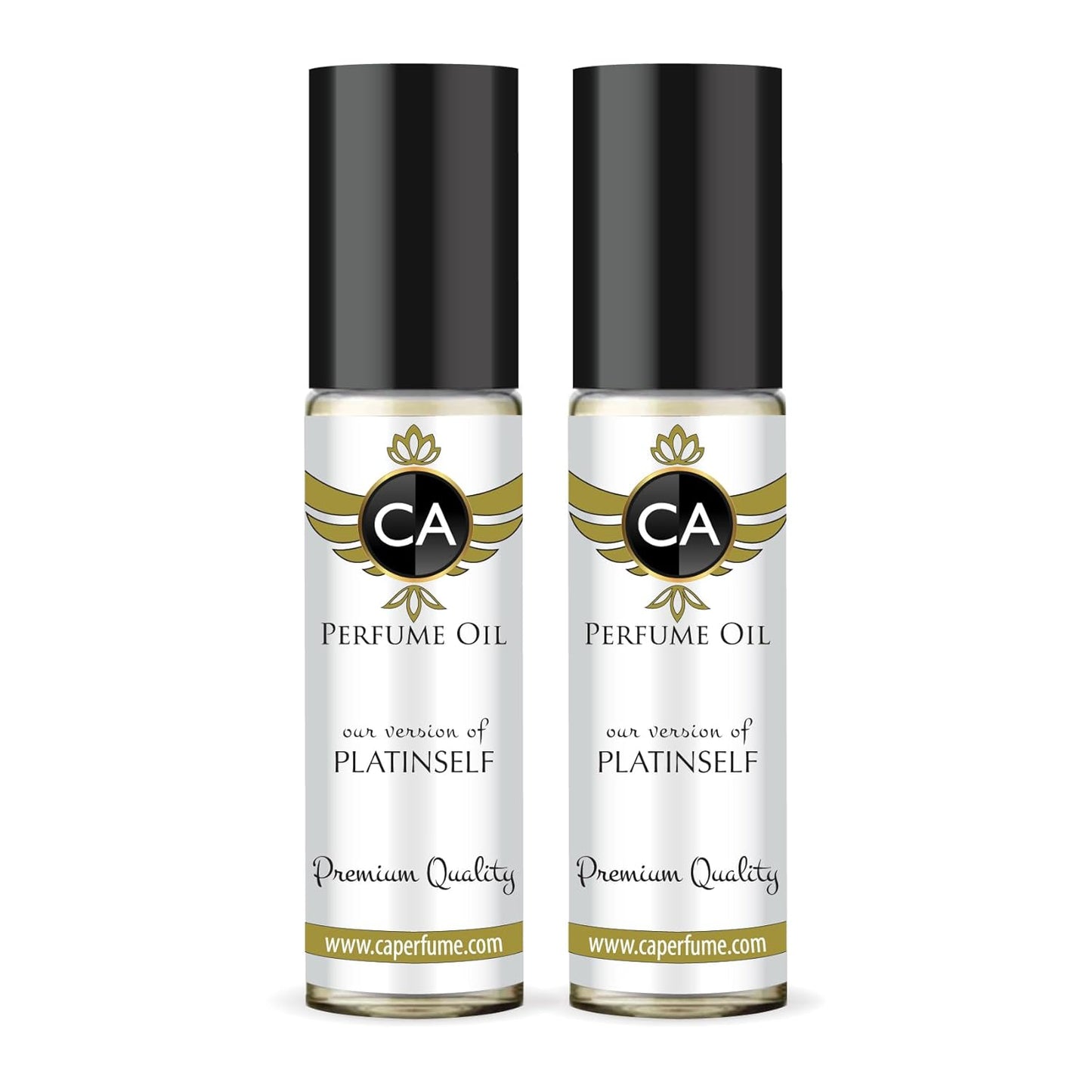 CA Perfume Impression of Platinself for Men Eau De Parfum Woody Floral Musk Scent Long Lasting Cologne for Men Travel Size TSA Ready for Day and Night Wear 0.33 Fl Oz 10ml (Pack of 2)