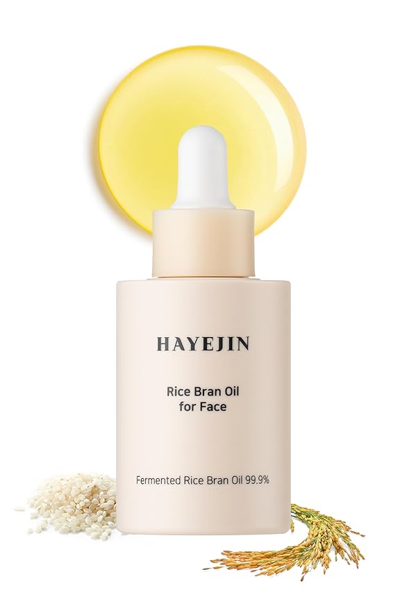 HAYEJIN Rice Bran Oil for Face | Face Moisturizer w/Fermented Rice Bran Oil | Korean Face Oil for Women | Face Serum for Glowing Skin | Korean Skin Care Facial Oils (Pack of 1, 1.01 Fl. Oz)