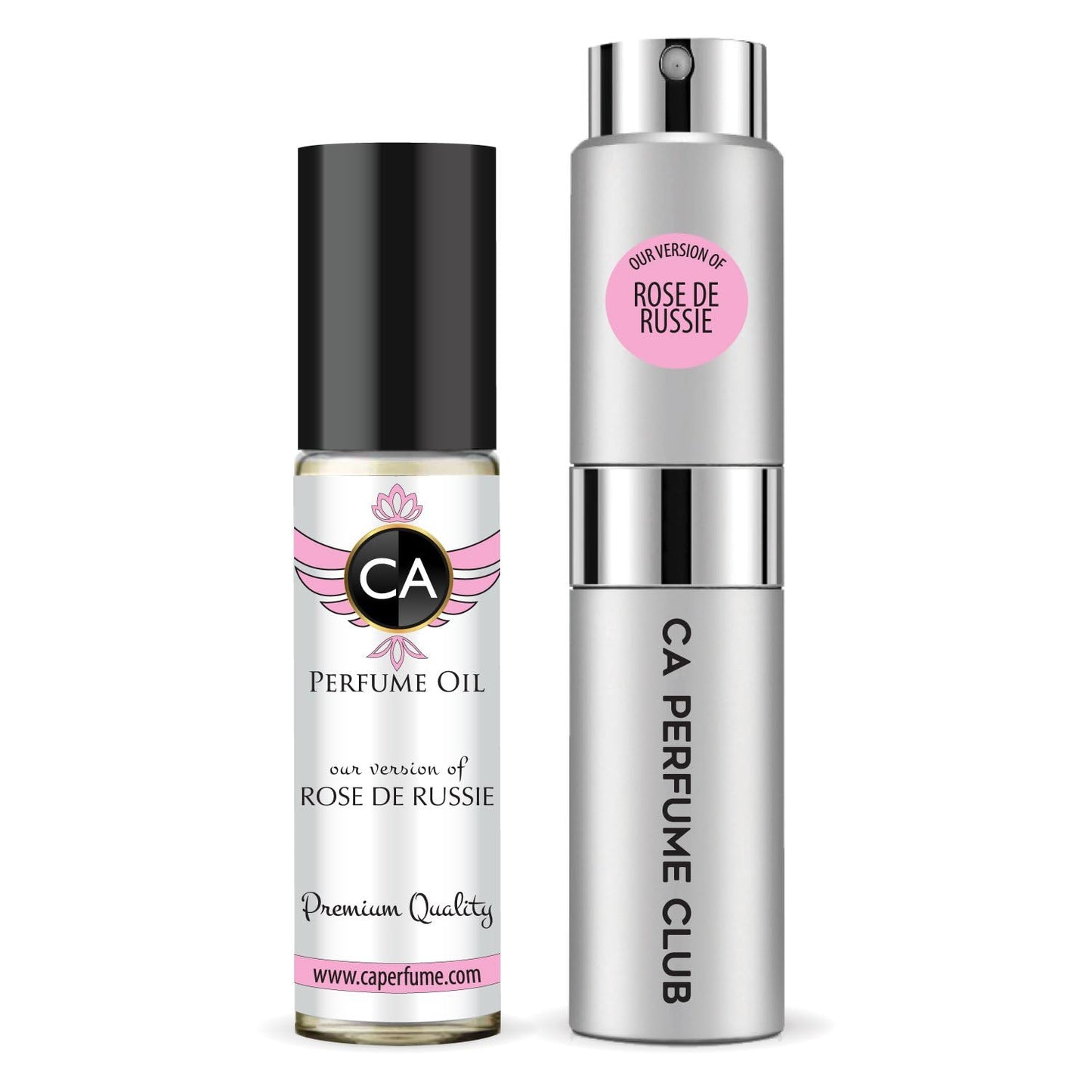 CA Perfume Duo Impression of Rose De Russie For Women And Men Perfume Layering Set Long Lasting Travel Size EDP + Body Oil Roll-On Bottle 0.27 Fl Oz+0.33 Fl Oz