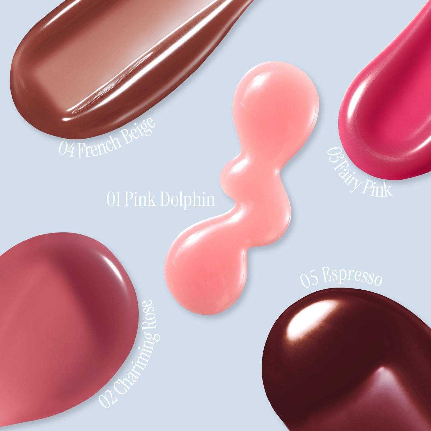 Crystal Dewy Lip Gloss | Lightweight & Non-Sticky | High-Shine & Long-Lasting | Hydrating Korean Lip Care Gloss | 0.17 oz. (01 PINK DOLPHIN)