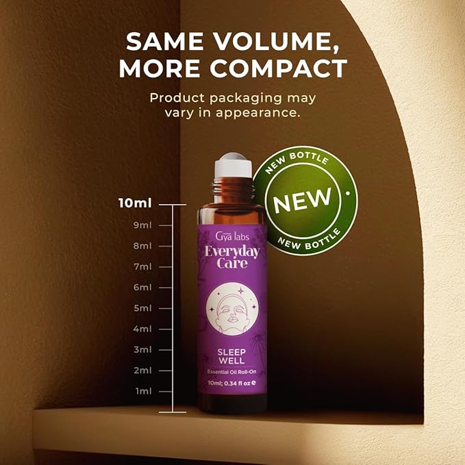 Gya Labs Sleep Well Essential Oil Roll on - 100% Pure Natural Aromatherapy Relax Oil for Women - Blend with Calming Chamomile & Relaxing Lavender for Better Rest, Travel Size (0.34 Fl Oz)