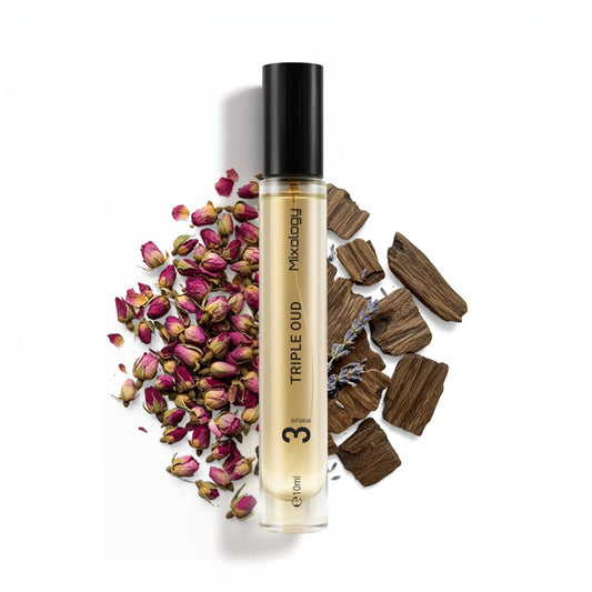 Tripe Oud Mixology Eau de Parfum - Mixture of Ombr Nomad, I.spahan and Oud For Greatness, Unisex Perfume 0.34 Fl Oz (10ml)