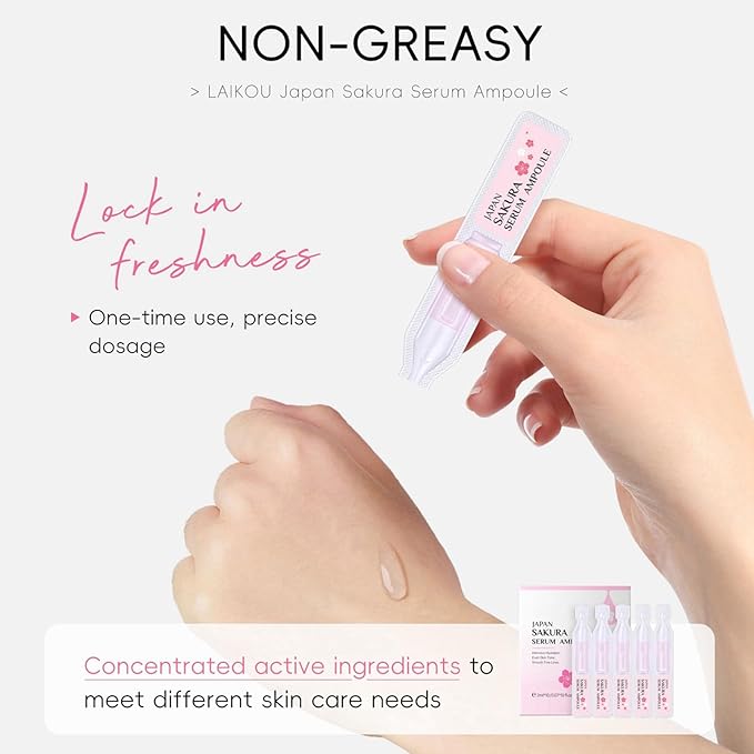 Hyaluronic Acid Serum For Face, Sakura Skincare Ultra-Hydrating Serum, Anti Aging Serums For Women Skin Nature Perfection Rejuvenate Face Essence, 30 PCS Single Use Hyaluronic Acid Tubes Facial Serums