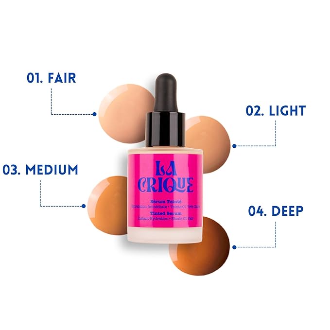 Tinted Serum - Hydrating Face Serum with Hyaluronic Acid - Skin Tint - Lightweight Foundation for Skin Glow - 99% Natural Ingredients - Vegan Makeup & Skincare - 1.0 Fl Oz – 03 Medium