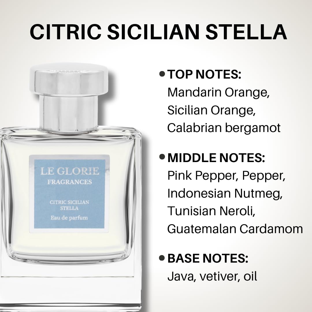 Citric Sicilian Stella inspired by Met.eeore EDP, Long Lasting Luxury Perfume Spray for Men, Cruelty Free 0.33 oz 10ml