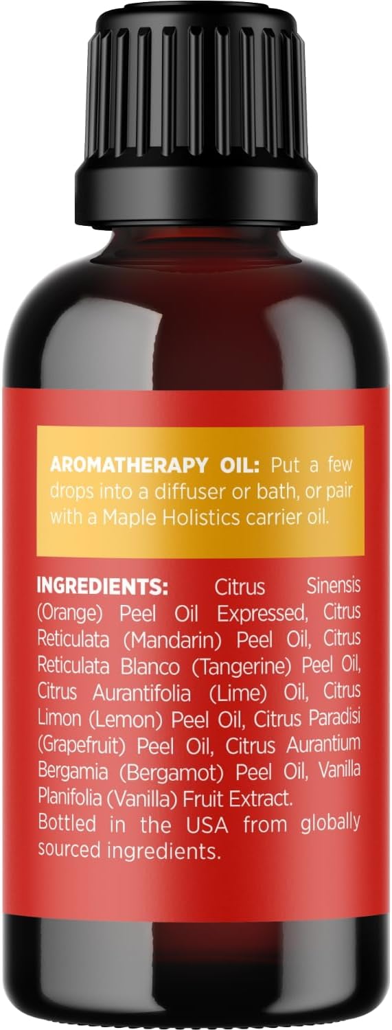 Citrus Essential Oils Blend for Diffuser - Invigorating Citrus Oil Diffuser Essential Oils with Energizing Lemon Orange and Lime Essential Oil - Pure Aromatherapy Oils for Diffuser Citrus Blend Oil