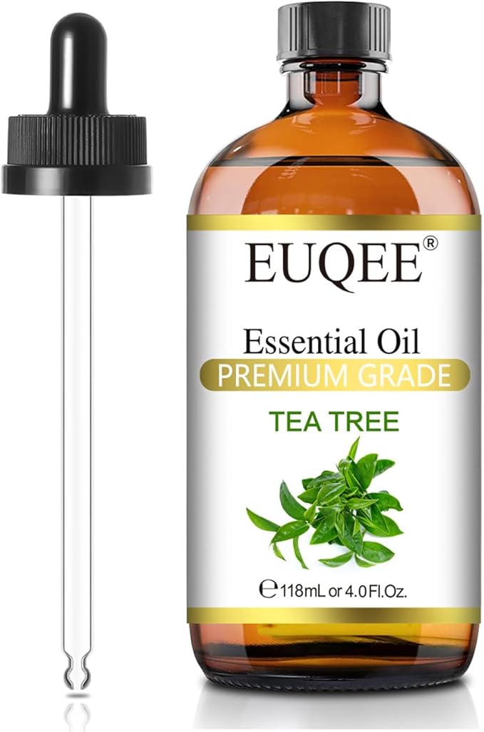 Tea Tree Essential Oil 4Fl.Oz Pure Tea Tree Oil with Glass Dropper for Aromatherapy, Diffuser, Soap Making, DIY Soap - 118ml
