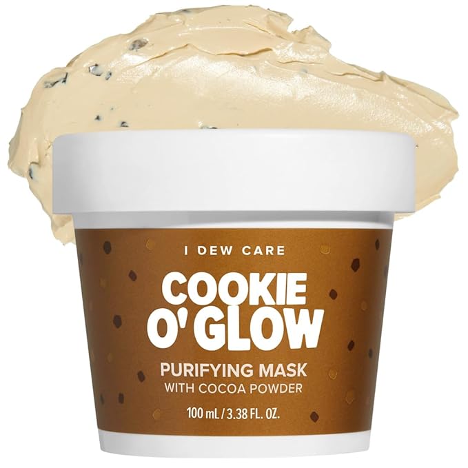 I DEW CARE Wash Off Face Mask - Cookie O' Glow | Hydrating and Purifying for Dry Skin with Cocoa Seed Butter, Korean Facial Mask Skin Care, 3.38 Oz