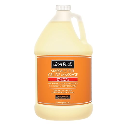 Bon Vital' Original Massage Gel for a Versatile Massage Foundation to Relax Sore Muscles and Repair Dry Skin, Superior Glide & Gentle Friction for Clients, 1 Gal, Label may Vary