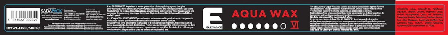 E Elegance Hair Products - Aqua Hair Styling Wax - VI Strength – Strong Hold, High Shine, Wet Look, Red/4.73 oz