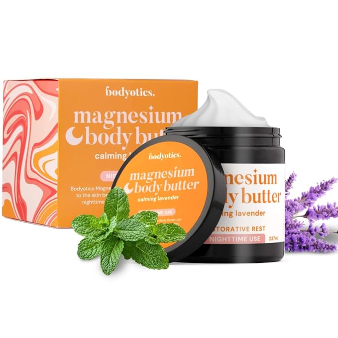 Magnesium Body Butter - Nighttime Magnesium Cream For Women, Pregnancy & Postpartum Comfort (Calming Lavender Scent, 8oz)