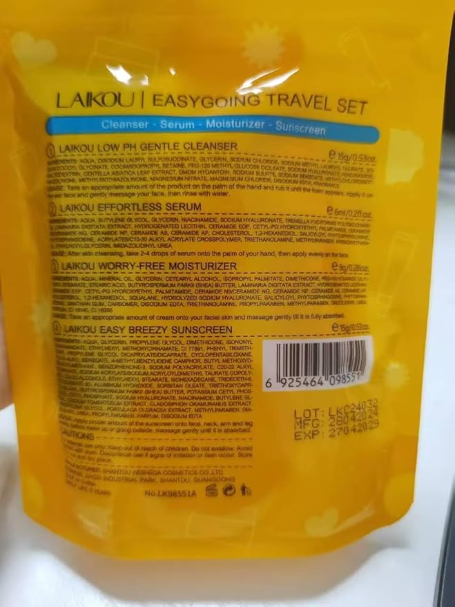 Hydrating Skin Care Set Travel Kit, Gifts for Women and Teenage Girls, 4 Piece Skincare Essentials Set Mini Travel Size With Facial Cleanser, Cream, Serum, Sunscreen - Travel Essentials Gift Set