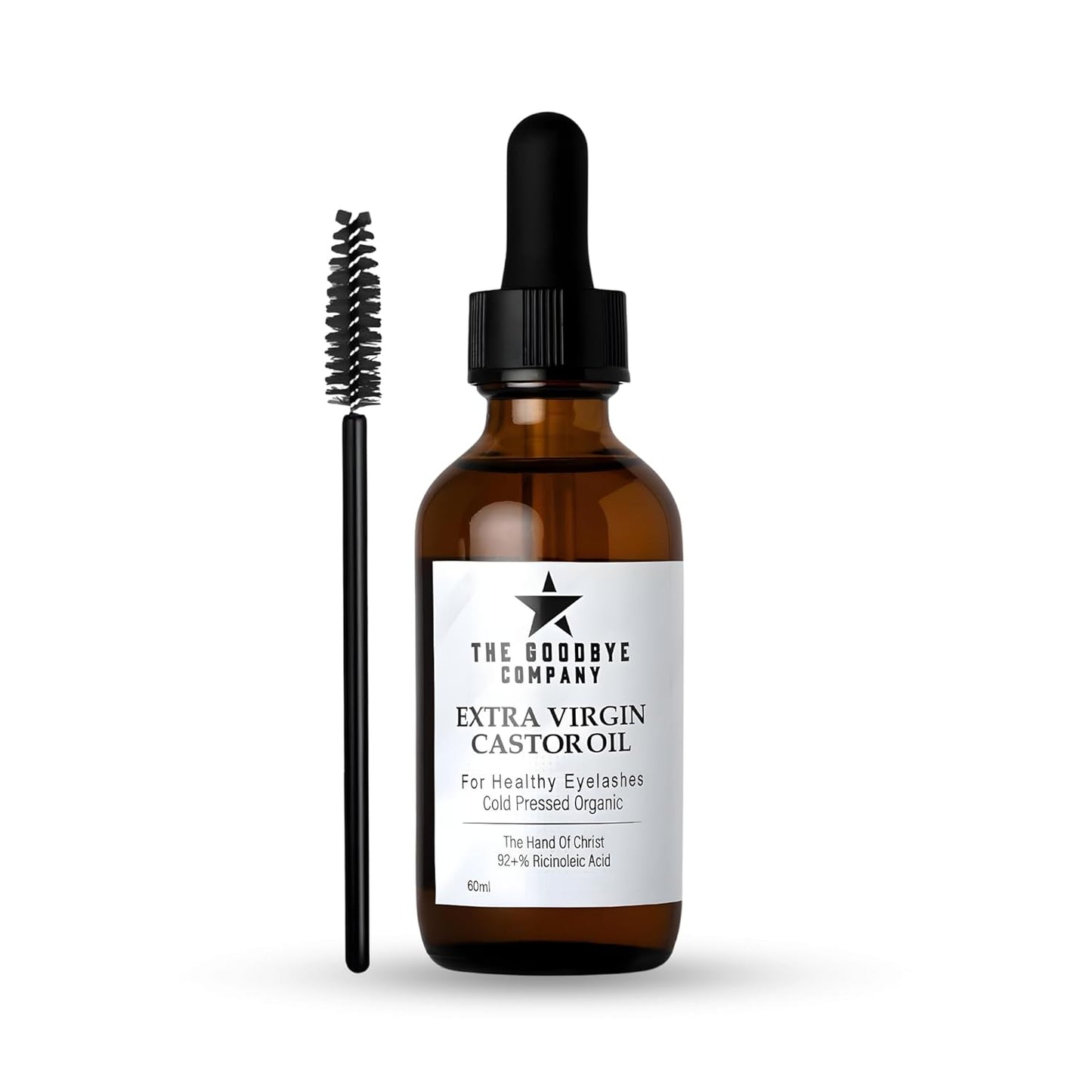 The Goodbye Company Organic Castor Oil 60ml - Small Batch Regenerative Farm, Manually Cold Pressed from Choice Beans - Pure Hexane-Free for Hair Growth, Eyelashes, Skin & Fertility Packs
