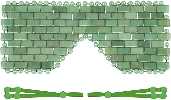ideayard Jade Eye Mask Cooling Facial Mask 100% All Natural Adventurine Quartz Eliminate Wrinkles, Puffiness & Migraine Relief Mask
