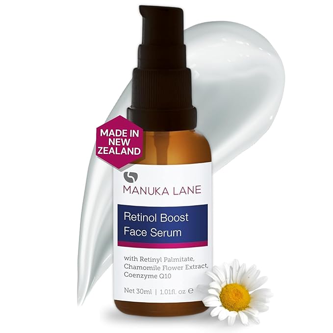 Retinol Boost Serum for Face and Neck with Collagen, Shea Butter & Chamomile Flower Extract | Plant Based Formula | Carefully formulated to keep your skin young and healthy!