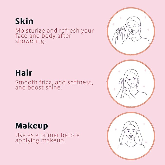 De La Cruz Rose Water and Glycerin for Face - Rosewater Facial Toner and Moisturizer for Skin and Hair 8 fl oz (236 mL) - 12 Bottles