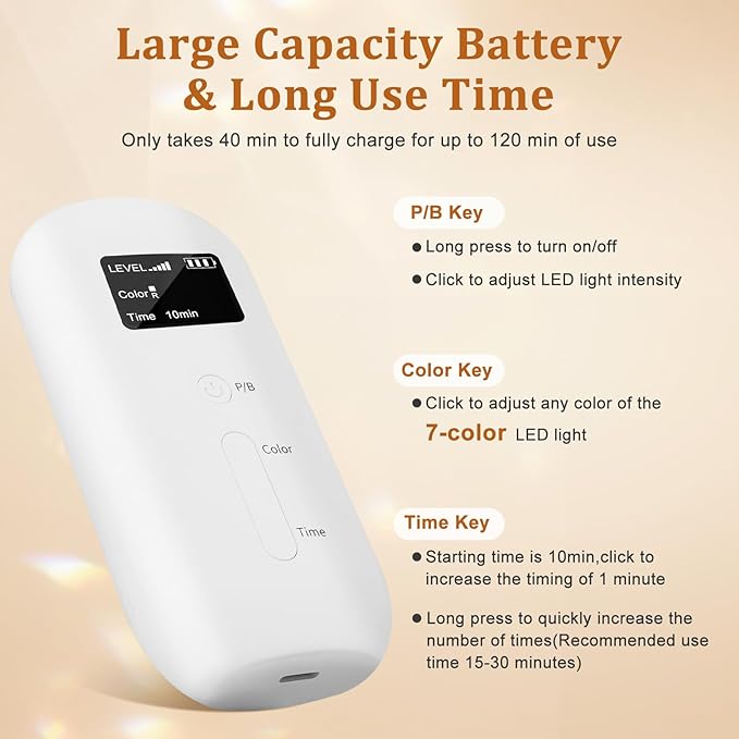 Hotodeal LED Face Mask Light Therapy,7 Colors Light Therapy for Skin Rejuvenation Anti-aging Beauty Red Light Therapy,Silicone Material LED Mask Foldable for Easy Carrying,Silicone Version