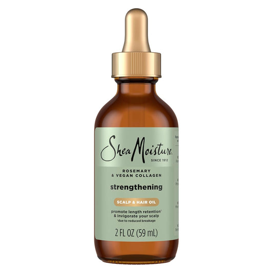 Shea Moisture Strengthening Scalp & Hair Oil Rosemary & Vegan Collagen To Protect The Scalp And Strengthen Hair With ScalpBoost Technology For A Cooling Sensation With ScalpBoost Technology 2 Fl Oz