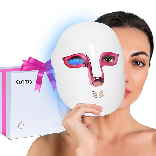 OSITO LED Face Mask Light Therapy, FSA/HSA Eligible, Red and Blue Light Therapy for Face, 4-in-1 Color LED Face Mask for Facial Wrinkle and Acne Reduction