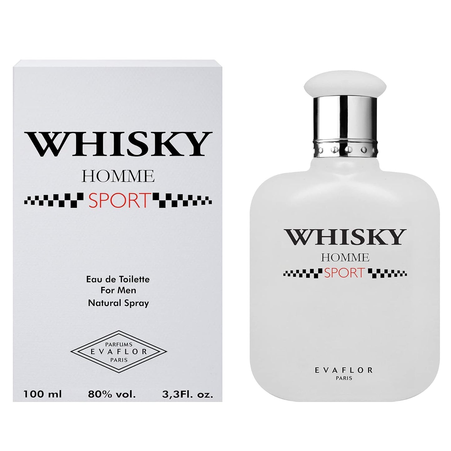 EVAFLORPARIS WHISKY SPORT Eau de Toilette for Men – Fresh and Energizing Scent with Mandarin, Ginger and Amber – For the Dynamic and Competitive Man – Made in France 3.4 Fl Oz