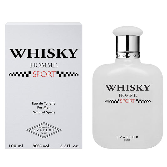 EVAFLORPARIS WHISKY SPORT Eau de Toilette for Men – Fresh and Energizing Scent with Mandarin, Ginger and Amber – For the Dynamic and Competitive Man – Made in France 3.4 Fl Oz