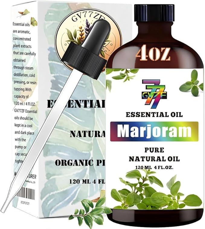 Marjoram Essential Oil (4 oz/120 ml) - Marjoram Oils Used in diffusers, humidifiers, Home Baths, Cleaning Products, Yoga, DIY Soaps and DIY Scented Candles