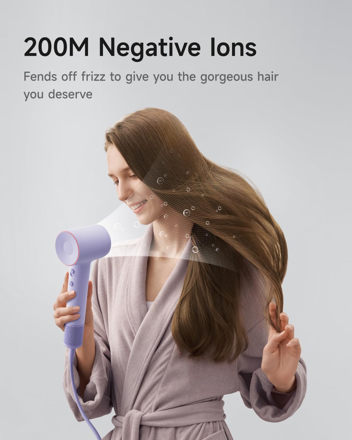 Laifen Hair Dryer SE 2, 200 Million Negative Ionic Blow Dryer with Child Mode and 108,000 RPM Brushless Motor, 1400W Powerful Fast Drying High-Speed Low Noise Hairdryer with Magnetic Attachments