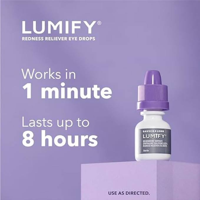 LUMIFY Redness Reliever Eye Drops, For Whiter & Brighter Looking Eyes, 0.17 Fl Oz (5 mL)