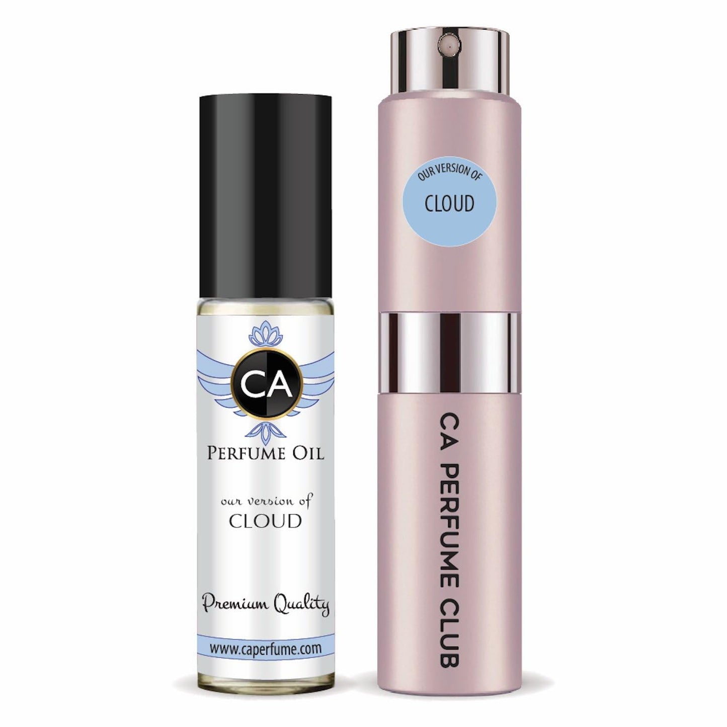 CA Perfume Duo Impression of Cloud For Women Perfume Layering Set Long Lasting Travel Size EDP + Body Oil Roll-On Bottle 0.27 Fl Oz+0.33 Fl Oz