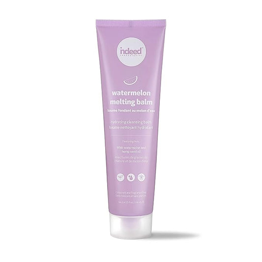 Indeed Laboratories Watermelon Melting Balm: 3.4 fl.oz. / 100ml, Hydrating Cleansing Balm removes makeup and dirt For Bright Glowy Skin, formulated with Watermelon Seed Oil.