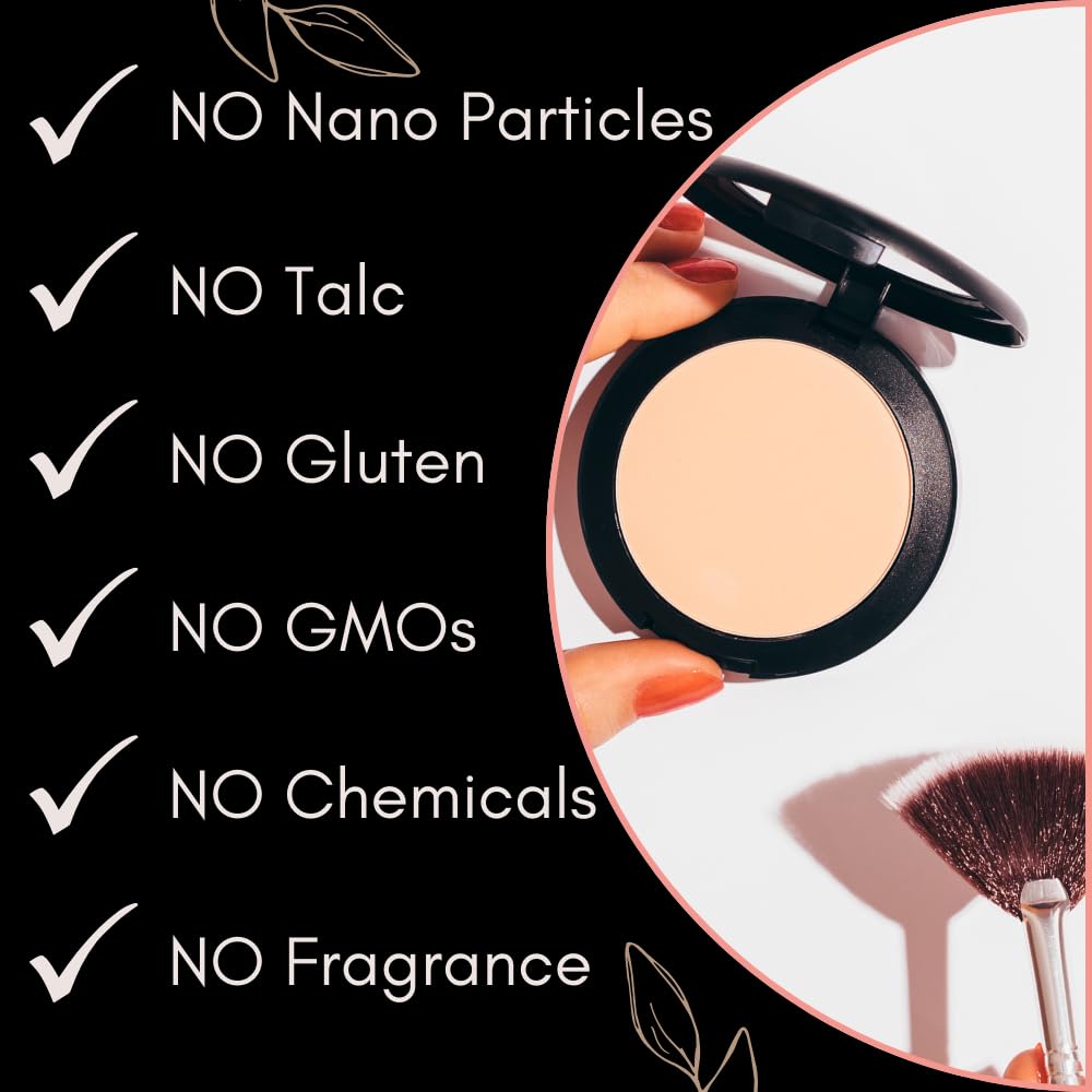 BaeBlu Organic Setting Powder | Non-Toxic, Vegan, Cruelty-Free, Talc-Free, Lightweight + Long Lasting for All Skin Types, Invisible Light
