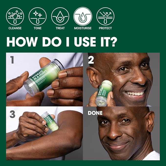 Mens Skincare Sticks Duo, Vegan Formula Including a Moisturiser Stick and Charcoal Face Mask Stick, 2-Step Skincare Kit Perfect for Him. Aka. SHAKEUP THE SKIN STIX DUO