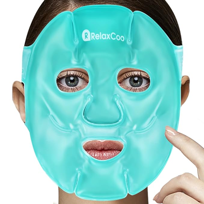 Ice Face Eye Mask for Dark Circles and Puffiness Cold Warm Compress, Gel Cold Cooling Face Mask Package for Women and Men, Migraines, Headache, Stress and Relaxation
