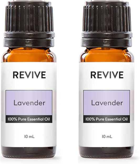 Lavender Essential Oil by Revive Essential Oils 2 Pack - REVIVEEO - 100% Pure Therapeutic Grade, for Diffuser, Humidifier, Massage, Aromatherapy, Skin & Hair Care, Unrefined Oils with No Fillers