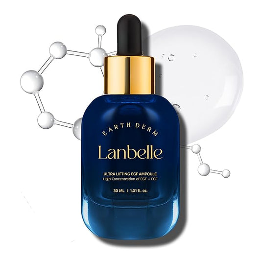 LANBELLE Ultra Lifting EGF FGF 10 ppm Ampoule Serum w/Centella Asiatica Hyaluronic Acids | Improves Skin Balance Elasticity Reduces Fine Lines Blemish Spots Hydrating Korean Skincare